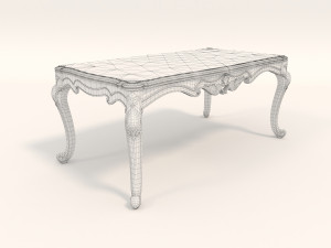 european style dinning table chair set 2 Modelo 3D