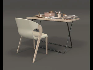 현대 사무용 가구 3D 모델
