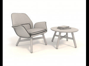 modern armchair design set 5 3D Model