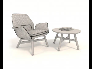 modern armchair design set 5 3D Model