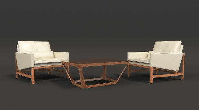 contemporary design armchair set 3 3D Model .c4d .max .obj .3ds .fbx .stl .blend 