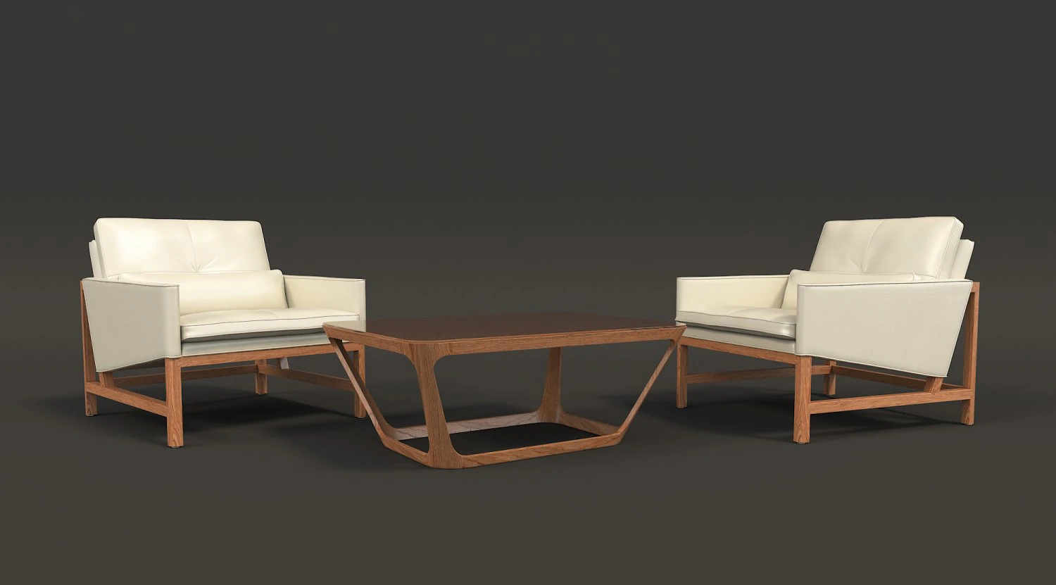 contemporary design armchair set 3 3D Model .c4d .max .obj .3ds .fbx .stl .blend