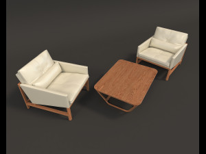 contemporary design armchair set 3 3D Model