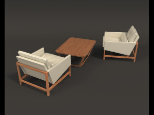 contemporary design armchair set 3 3D Model