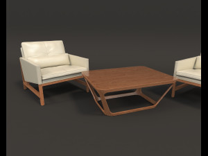 contemporary design armchair set 3 3D Model