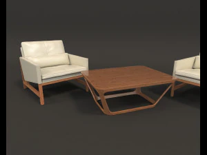 contemporary design armchair set 3 3D Model