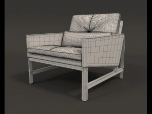 contemporary design armchair set 3 3D Model