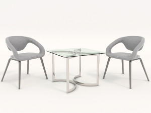 modern table and chair set 4 3D Model