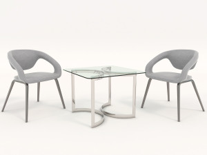modern table and chair set 4 3D मॉडल