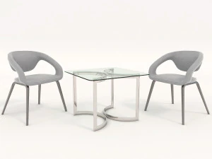 moderne tafel en stoel set 4 3D Model