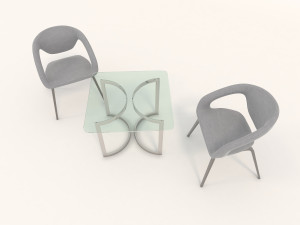 modern table and chair set 4 Modello 3D
