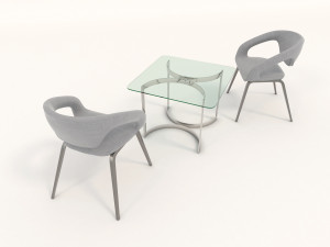 modern table and chair set 4 Modello 3D