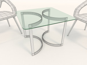 modern table and chair set 4 Modello 3D