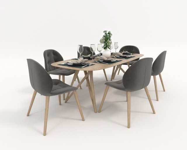 contemporary design dining set 3D Model .c4d .max .obj .3ds .fbx .stl .blend 