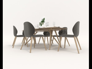 contemporary design dining set 3D Model