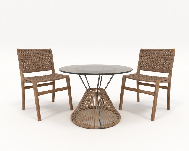 outdoor rattan furniture set Modèle 3D .c4d .max .obj .3ds .fbx .stl .blend 