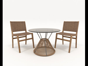 outdoor rattan furniture set Modello 3D