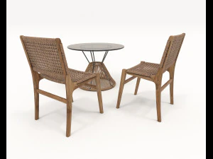 outdoor rattan furniture set 3D Model