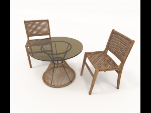outdoor rattan furniture set Modèle 3D