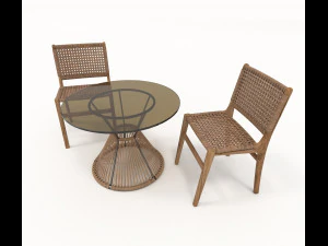 outdoor rattan furniture set 3D Model