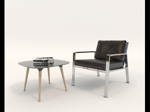contemporary design armchair set 4 3D Model