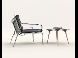 contemporary design armchair set 4 3D Model