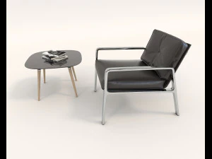 contemporary design armchair set 4 3D Model