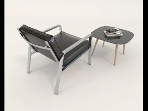 contemporary design armchair set 4 3D Model