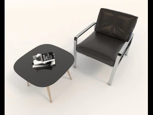 contemporary design armchair set 4 3D Model