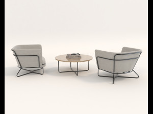 modern table and chair set 5 3D 模型