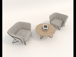 modern table and chair set 5 3D 模型
