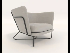 modern table and chair set 5 3D Model