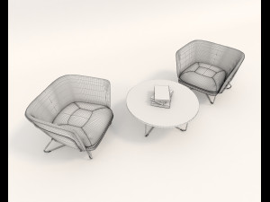 modern table and chair set 5 3D 模型