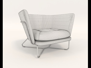 modern table and chair set 5 3D 模型