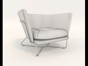 modern table and chair set 5 3D Model