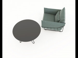contemporary design armchair set 5 3D Model