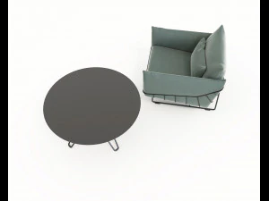 contemporary design armchair set 5 3D Model