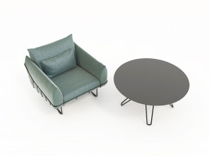 contemporary design armchair set 5 3D Model