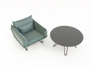contemporary design armchair set 5 3D Model