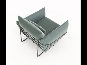 contemporary design armchair set 5 3D Model