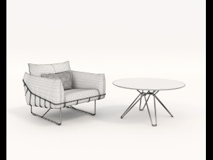 contemporary design armchair set 5 3D Model