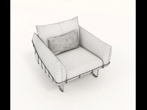 contemporary design armchair set 5 3D Model