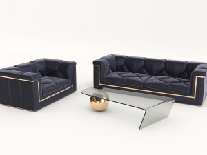 contemporary design armchair set 6 3D मॉडल
