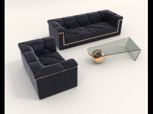 contemporary design armchair set 6 3D Model