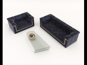 contemporary design armchair set 6 3D Model