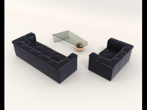 contemporary design armchair set 6 3D Model