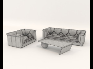 contemporary design armchair set 6 3D Model