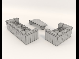 contemporary design armchair set 6 3D Model
