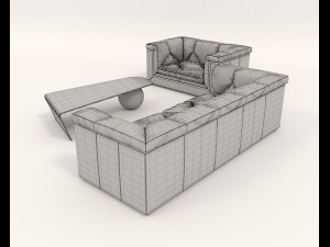 contemporary design armchair set 6 3D Model