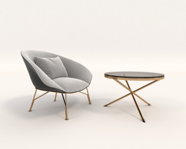 contemporary design armchair set 7 3D Model .c4d .max .obj .3ds .fbx .stl .blend 